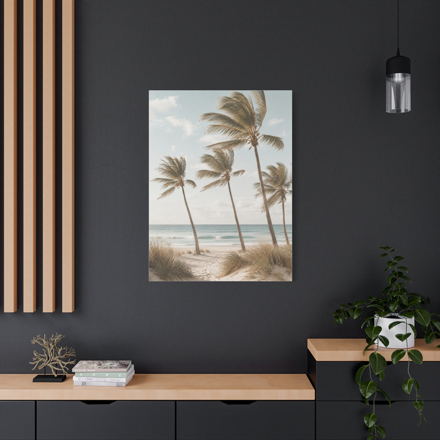 Coastal Palm Breeze Minimal Trees Wall Art & Canvas Print