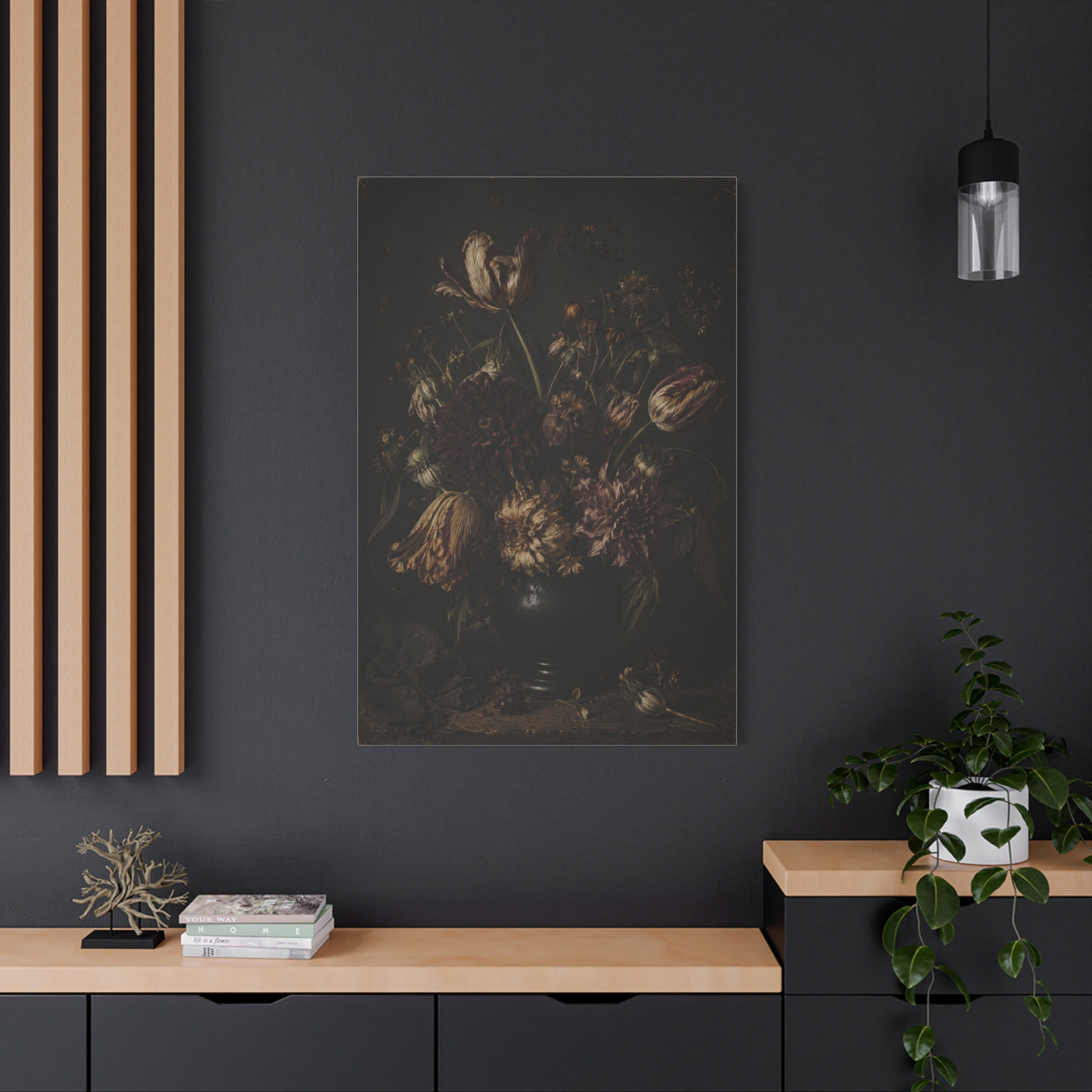 Dark Floral Old Master Still Life Wall Art & Canvas Print