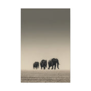 Minimal Elephant Family Dune Crossing Wall Art & Canvas Print