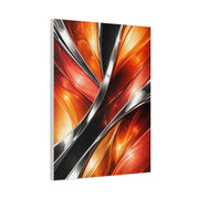 Chrome and Orange Liquid Abstraction Wall Art & Canvas Print