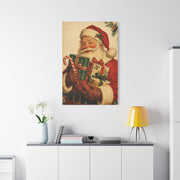 Vintage Americana Santa with Presents Wall Art & Canvas Print