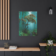 Green Bamboo Grove Mist Path Wall Art & Canvas Print