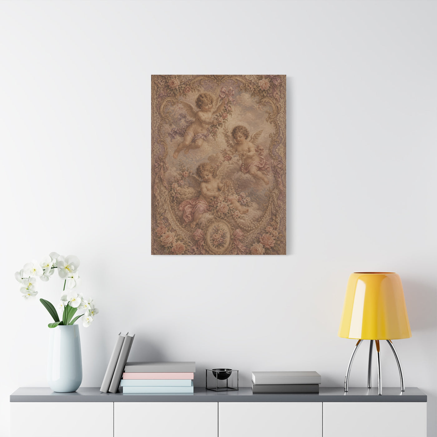 Vintage Cherub Romance Tapestry Wall Art & Canvas Print