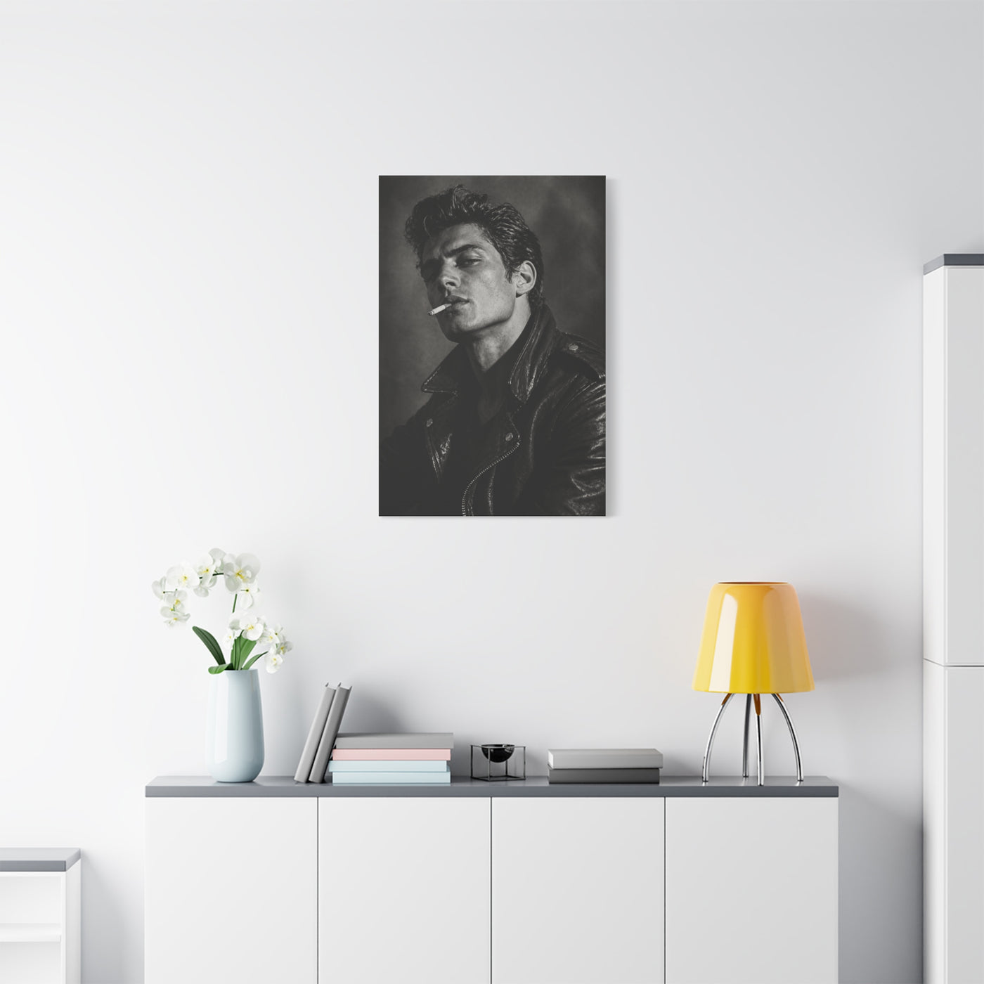 Rebel Leather Jacket Portrait Wall Art & Canvas Print