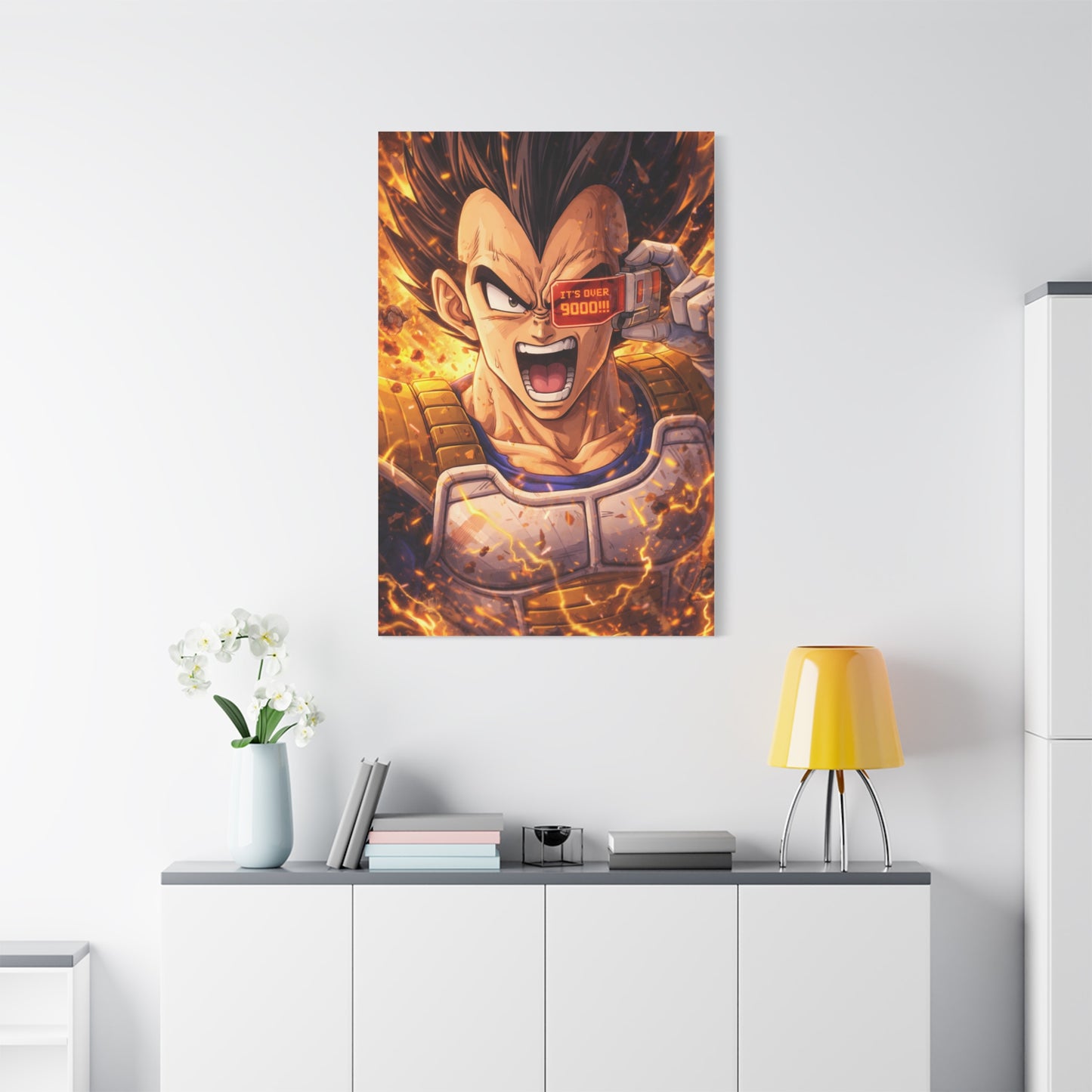 Vegeta Super Saiyan It's Over 9000 Wall Art & Canvas Print