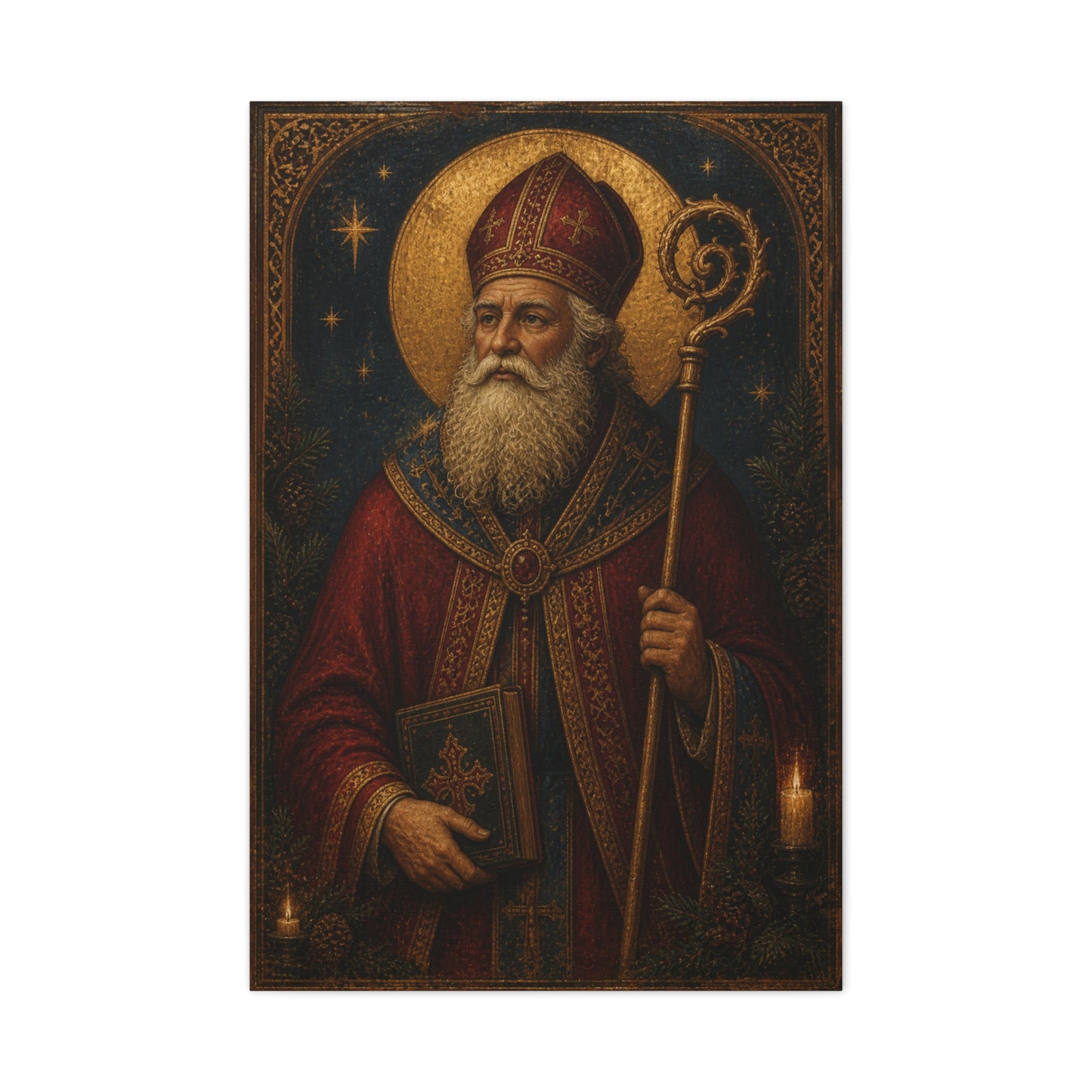 Saint Nicholas Icon Portrait Wall Art & Canvas Print