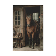 Rustic Stable Horse Portrait Wall Art & Canvas Print