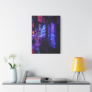 Cyberpunk Neon Vending Alley Street Wall Art & Canvas Print