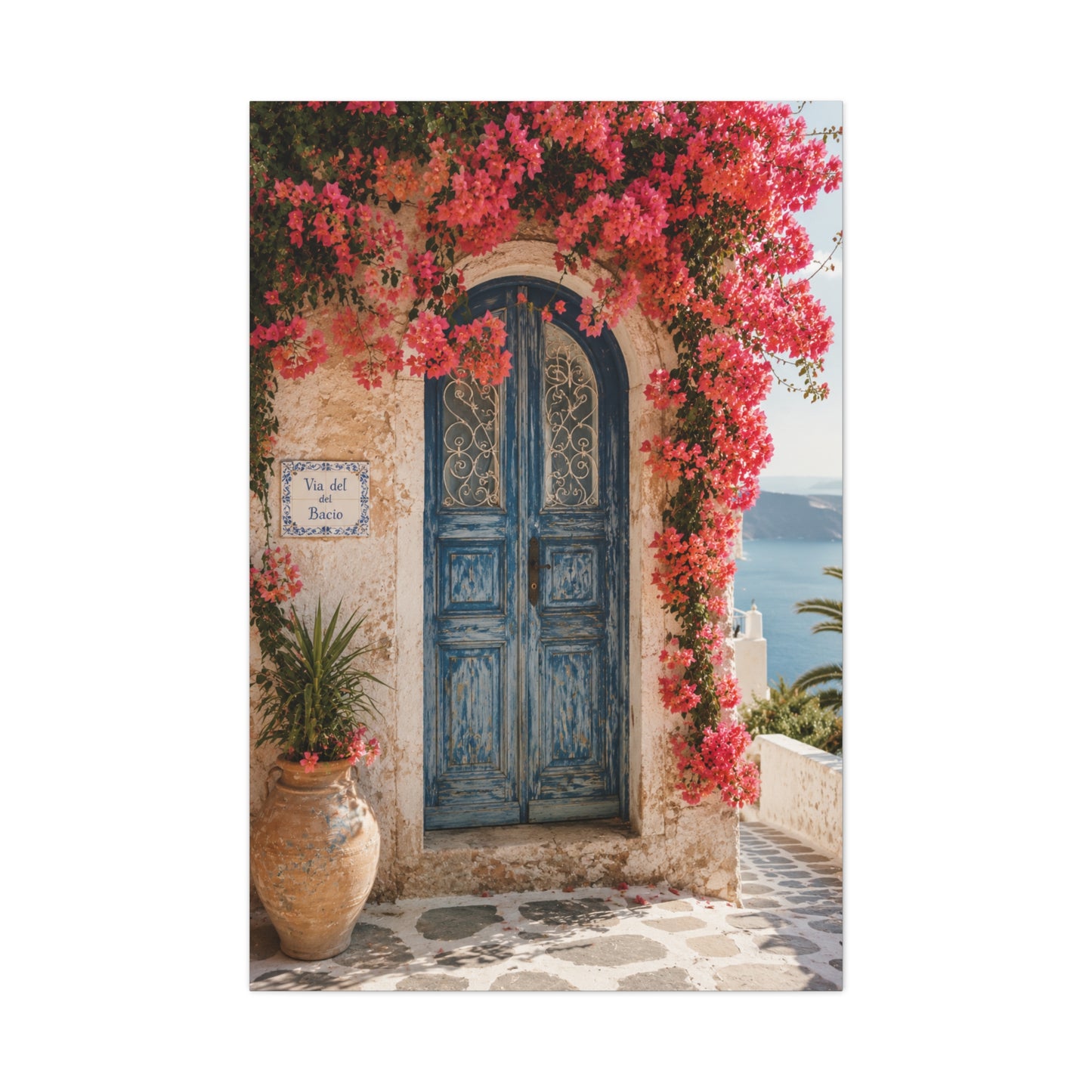 Bougainvillea Arch Mediterranean Door Tropical Wall Art & Canvas Print