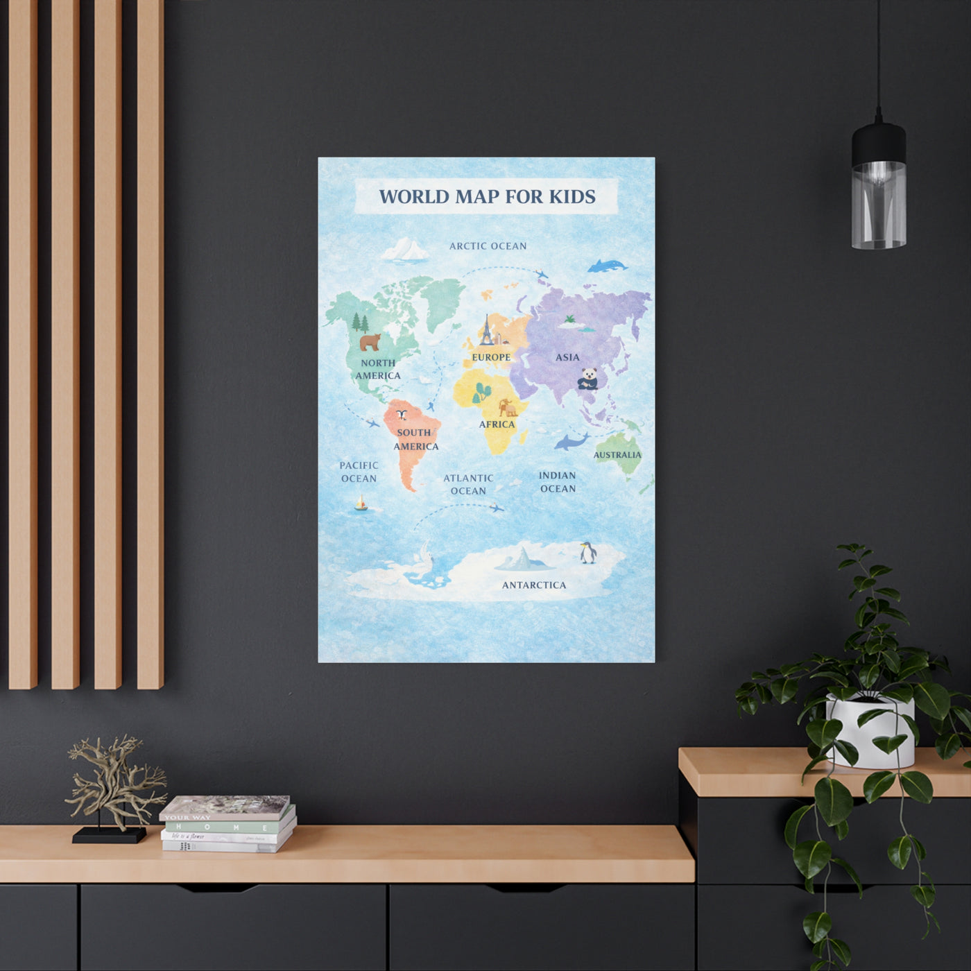 World Map Exploration for Kids Wall Art & Canvas Print