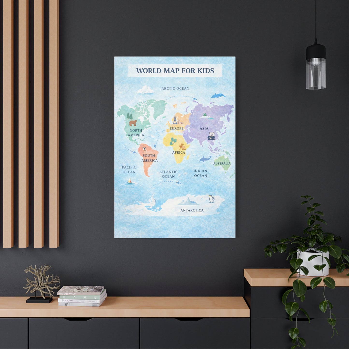 World Map Exploration for Kids Wall Art & Canvas Print
