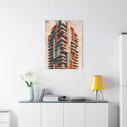 Modern Orange Architectural Tower Wall Art & Canvas Print