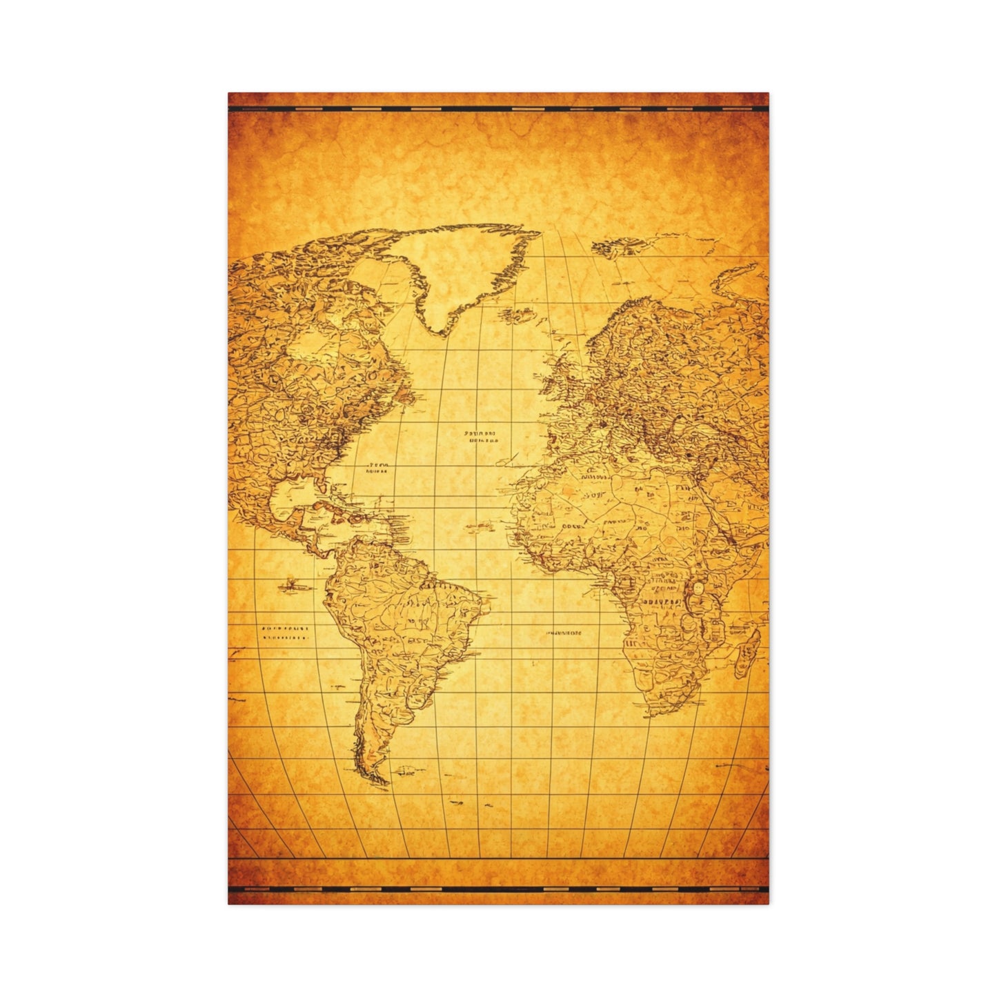 Vintage World Scroll Map Wall Art & Canvas Prints