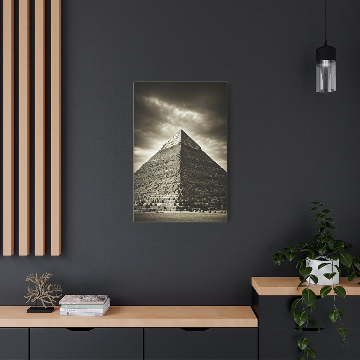 Great Pyramid in Dramatic Monochrome Wall Art & Canvas Print