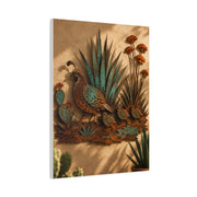 Quail Family Metal Relief Southwest Wall Art & Canvas Print