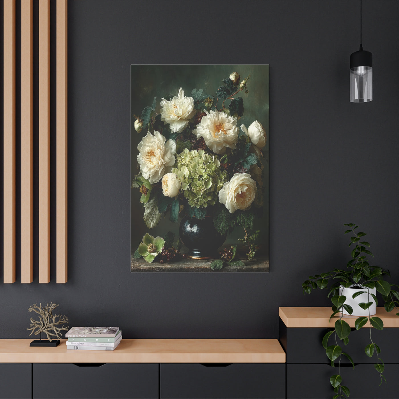 Dutch Floral Green Still Life Wall Art & Canvas Print