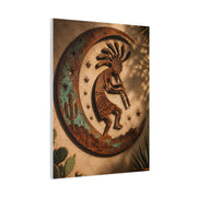 Kokopelli Crescent Moon Southwest Wall Art & Canvas Print