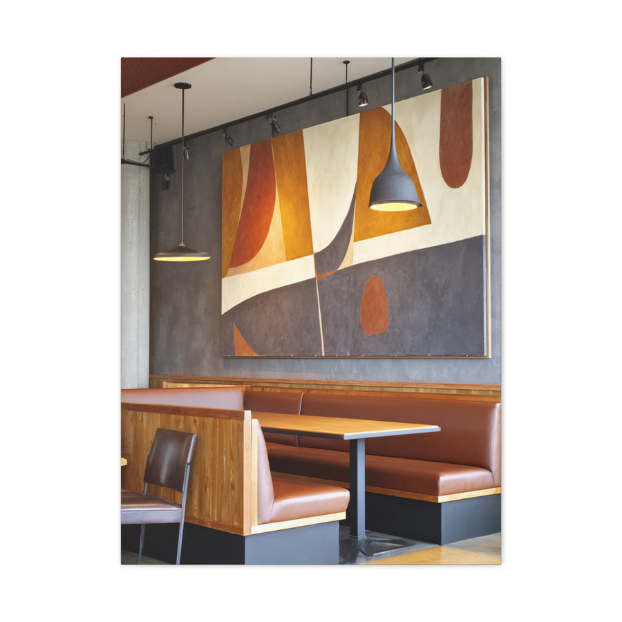 Warm Geometric Restaurant Booth Wall Art & Canvas Print