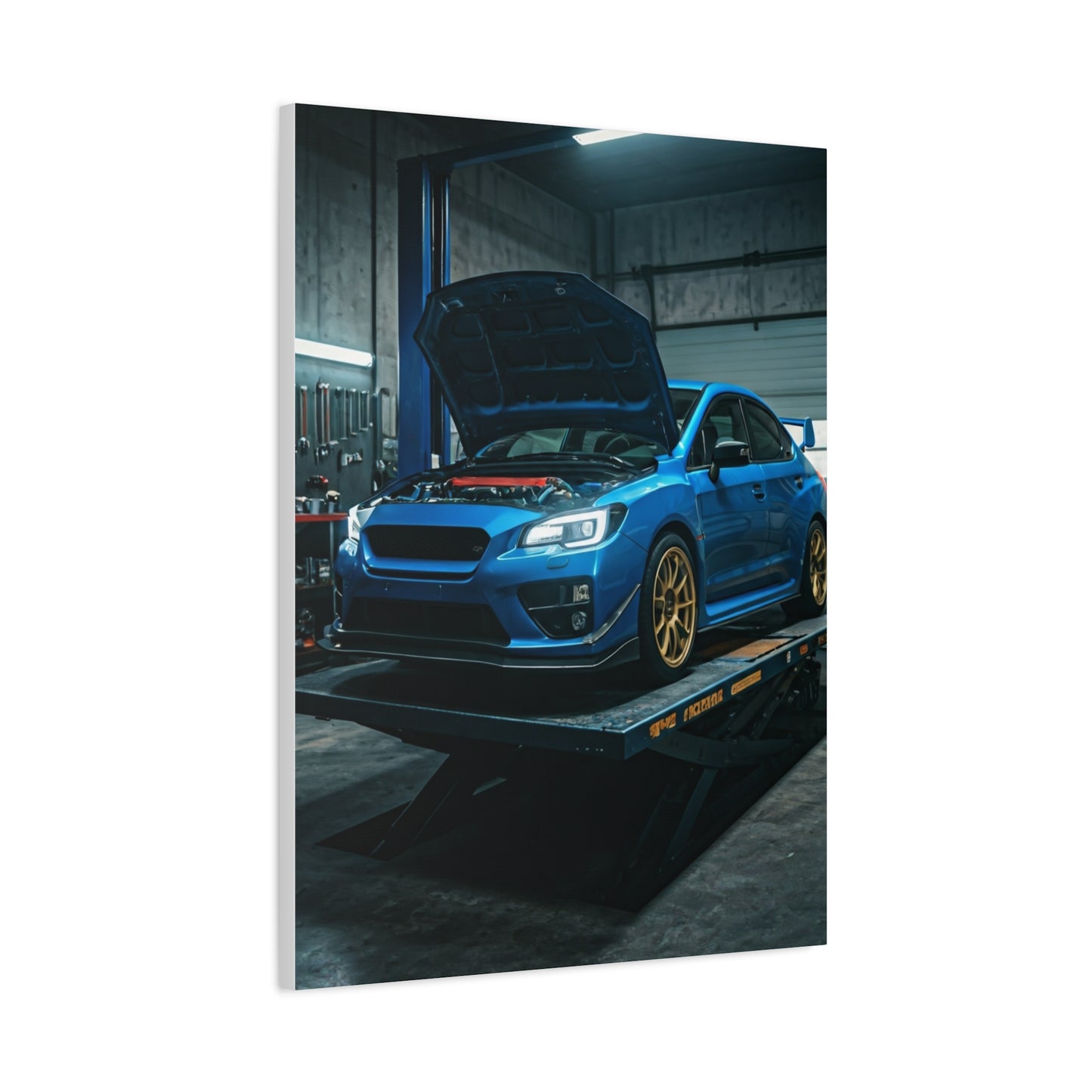 Subaru WRX STI Performance Workshop Scene Wall Art & Canvas Prints