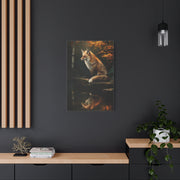 Woodland Stream Fox Reflection Wall Art & Canvas Print