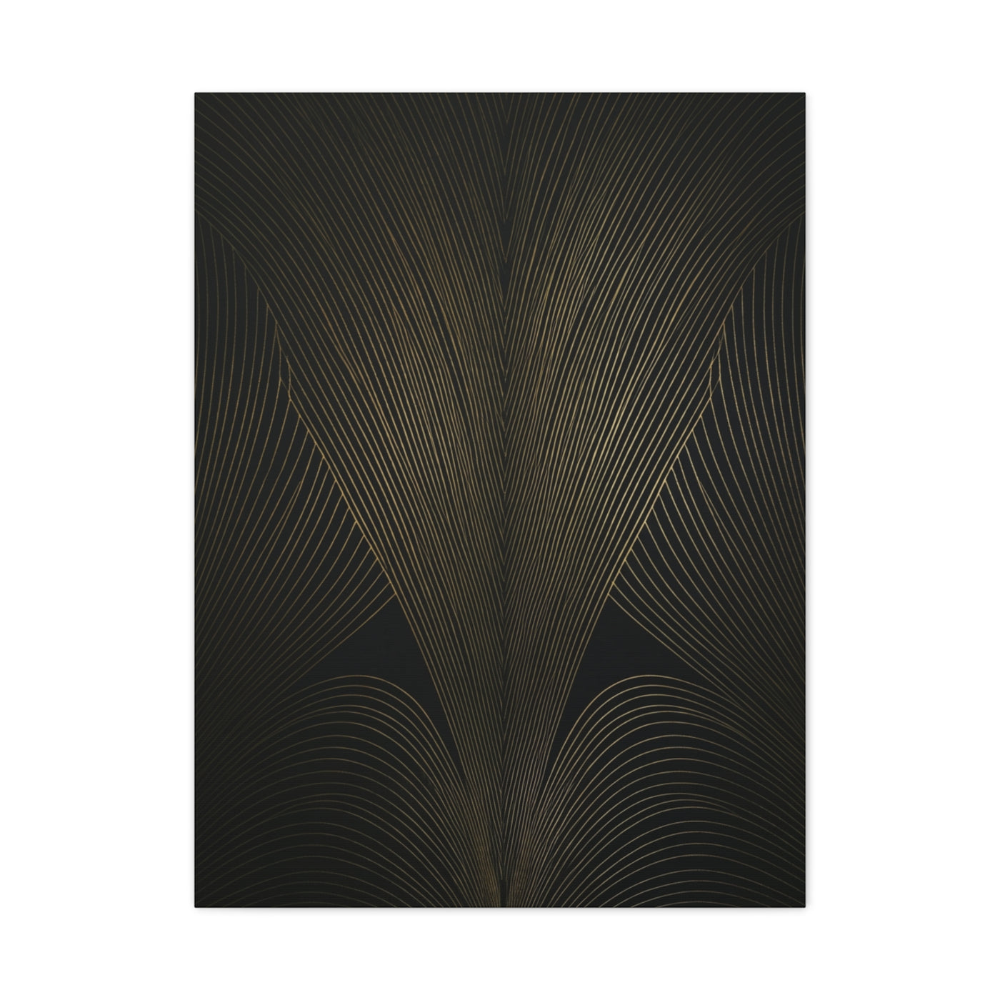 Black and Gold Deco Wave Pattern Wall Art & Canvas Prints