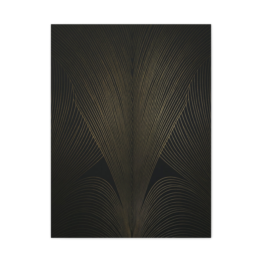 Black and Gold Deco Wave Pattern Wall Art & Canvas Prints