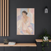 Seated Figure in Pastel Tones Wall Art & Canvas Print