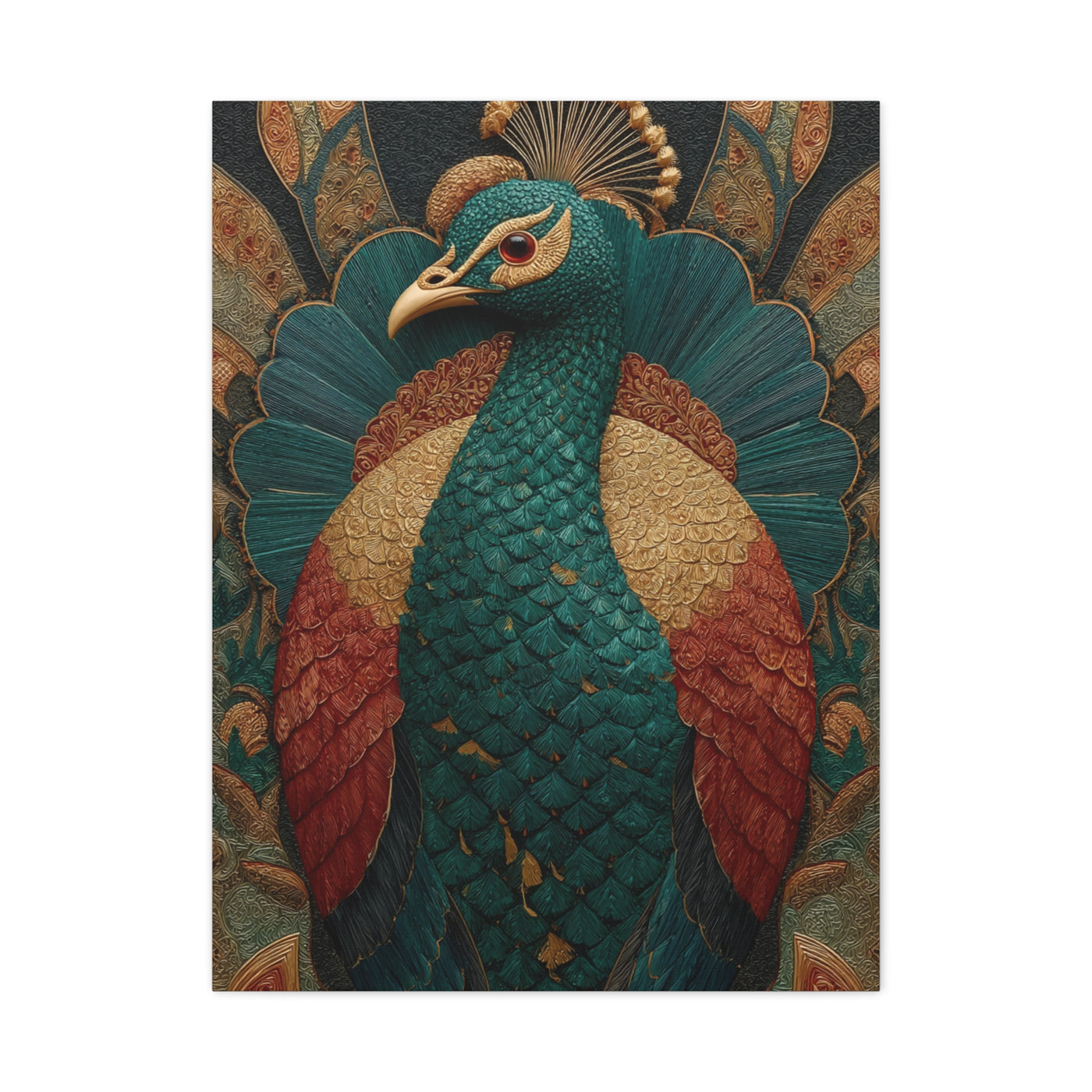 Regal Peacock Ornamental Wall Art & Canvas Print