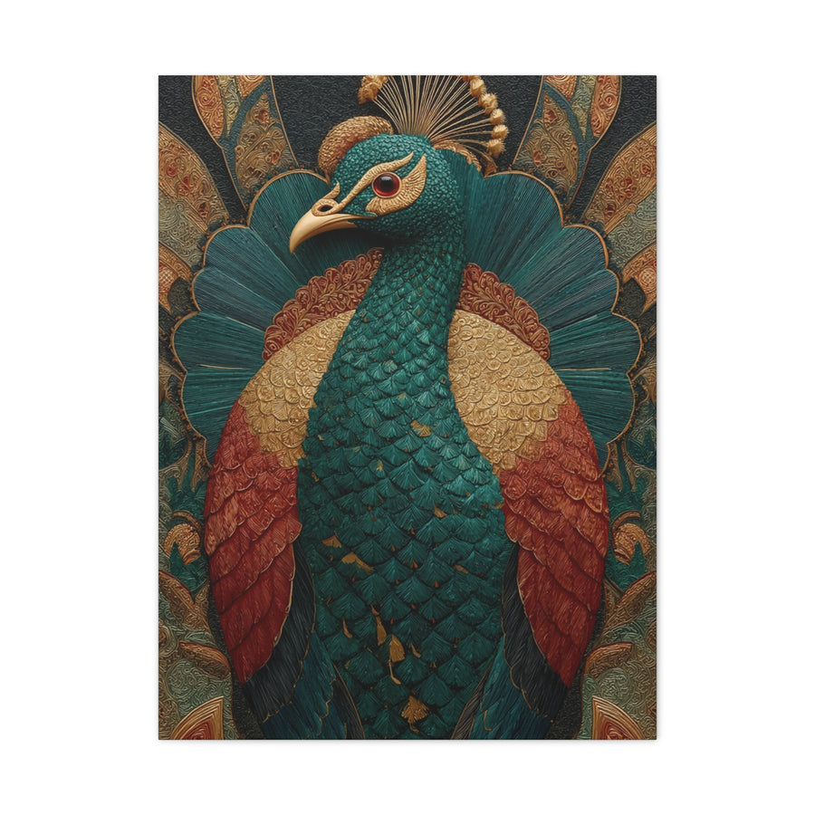 Regal Peacock Ornamental Wall Art & Canvas Print