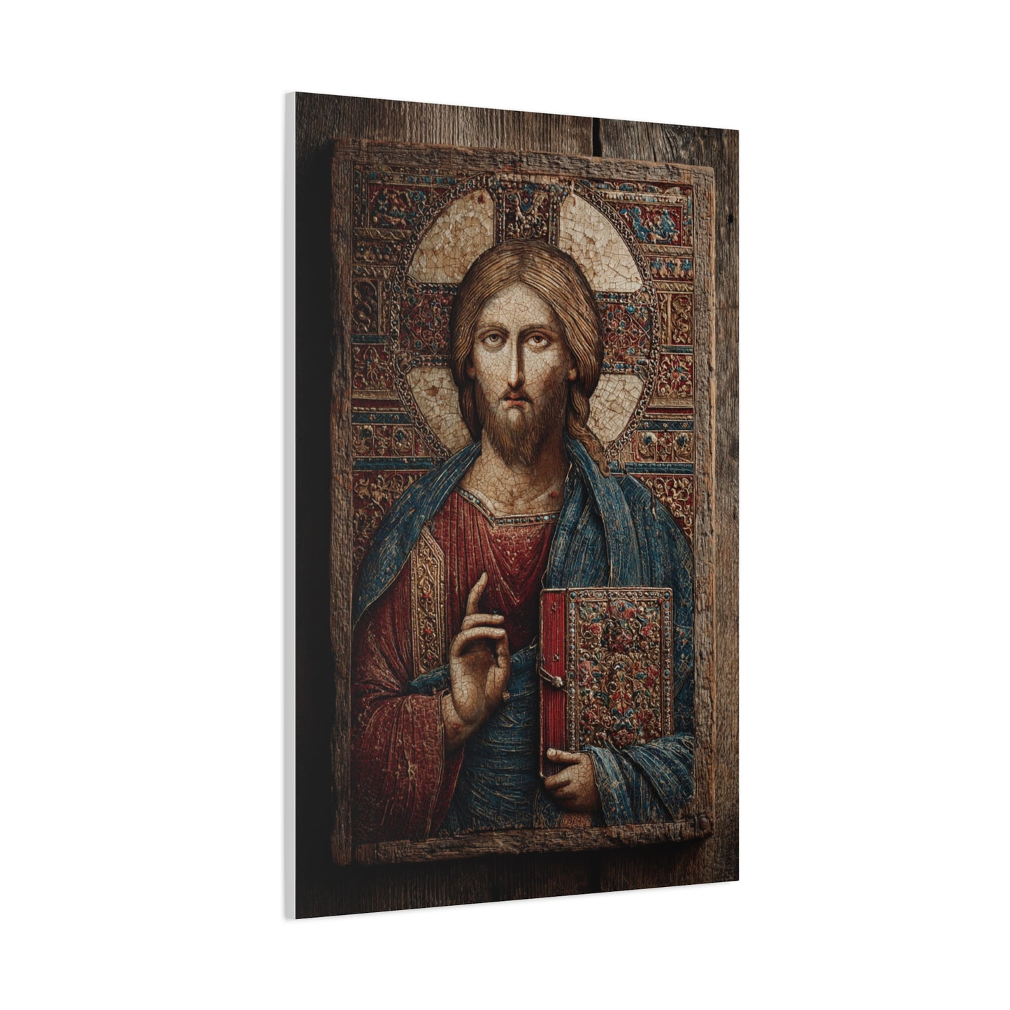 Christ Icon Mosaic Sacred Portrait Wall Art & Canvas Print