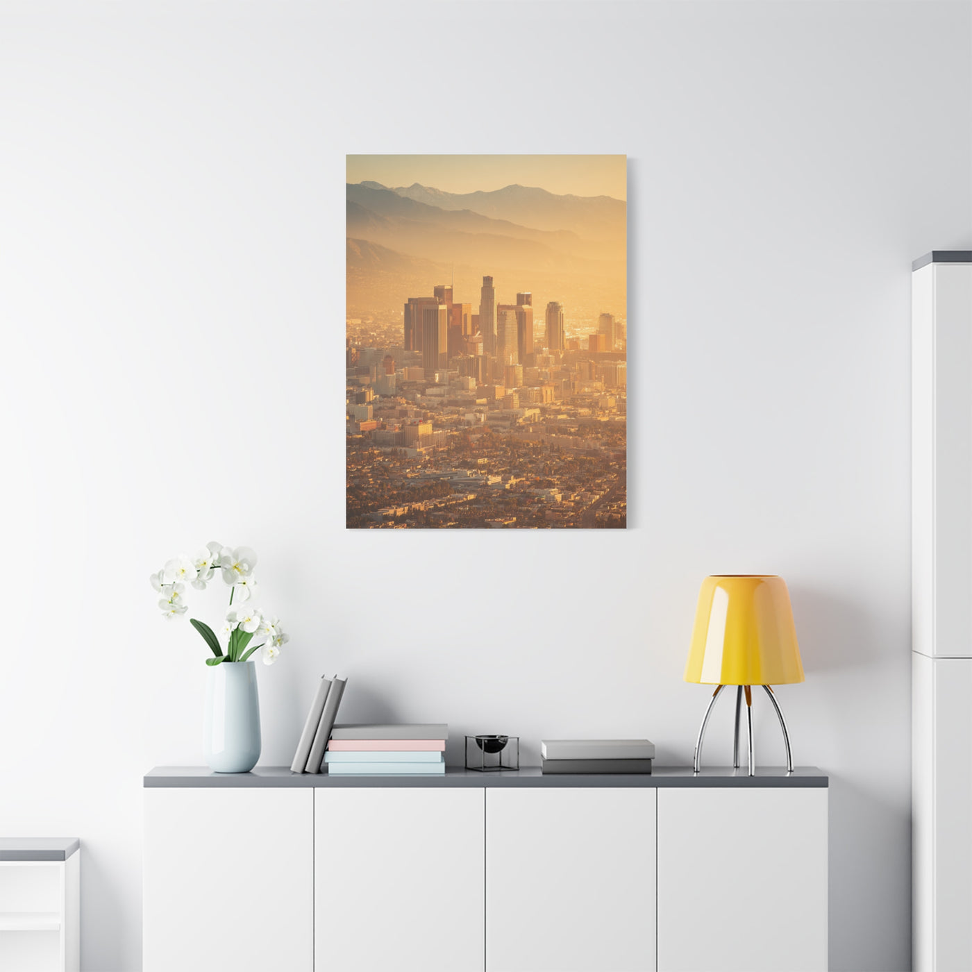 Los Angeles Golden Sunrise Skyline Wall Art & Canvas Print