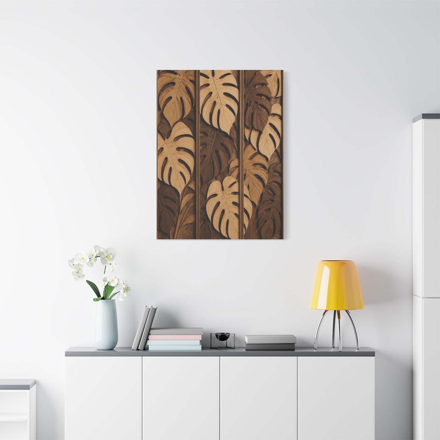 Layered Monstera Wood Panel Tropical Wall Art & Canvas Print