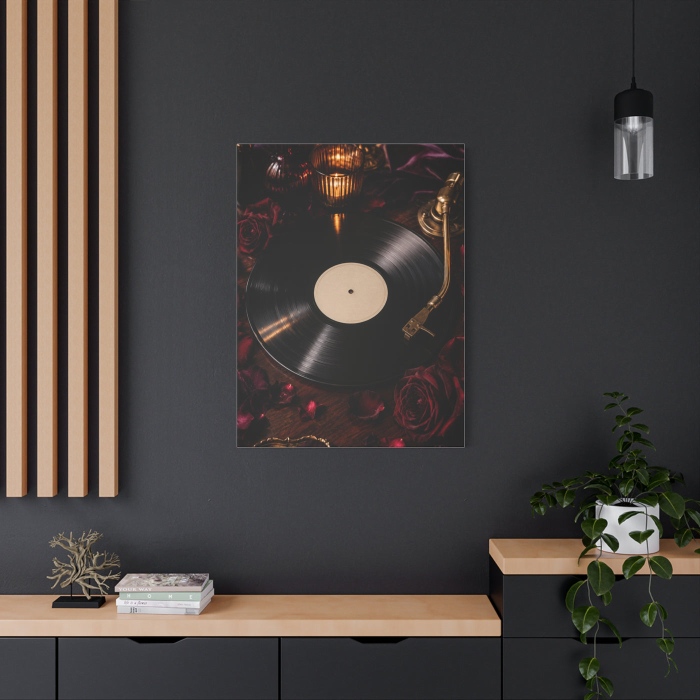 Vinyl Record Candlelit Romance Still Life Wall Art & Canvas Print