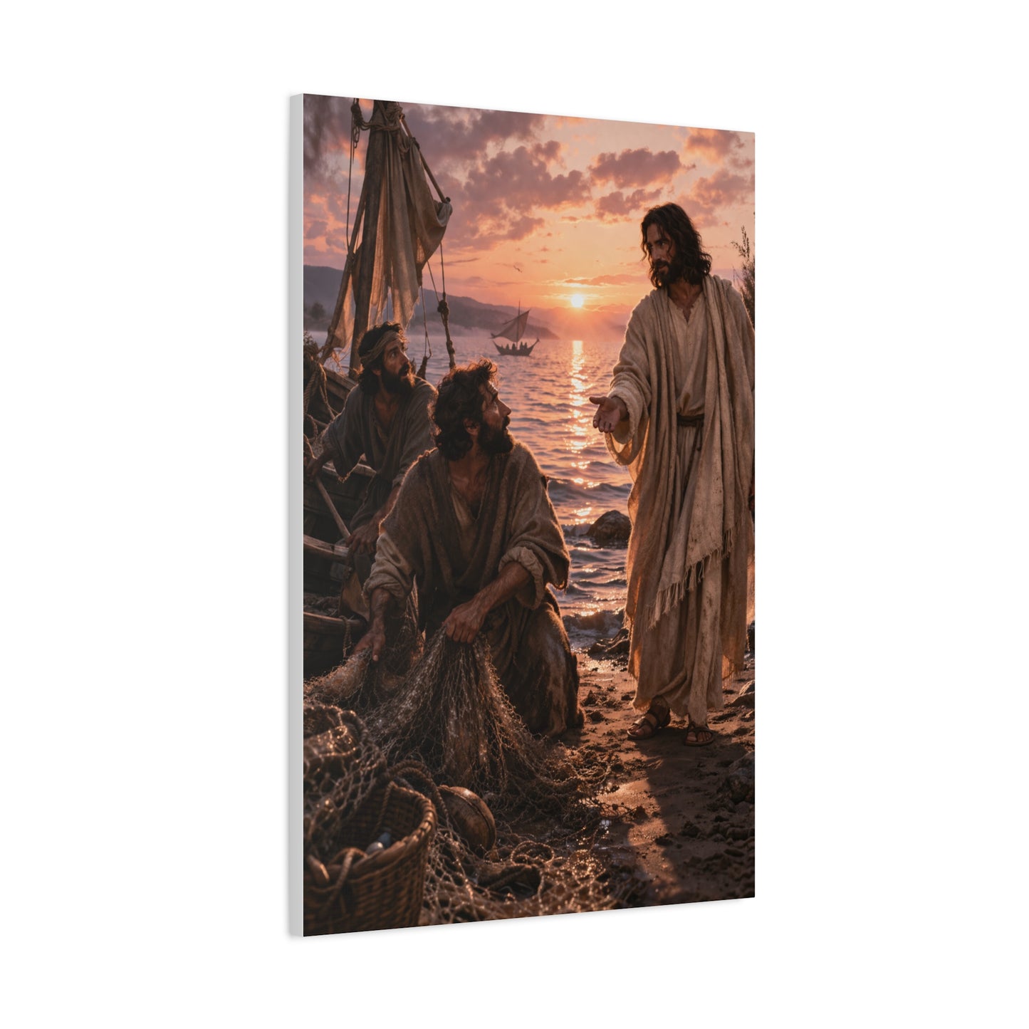 Calling of the Disciples Sunset Shore Wall Art & Canvas Print
