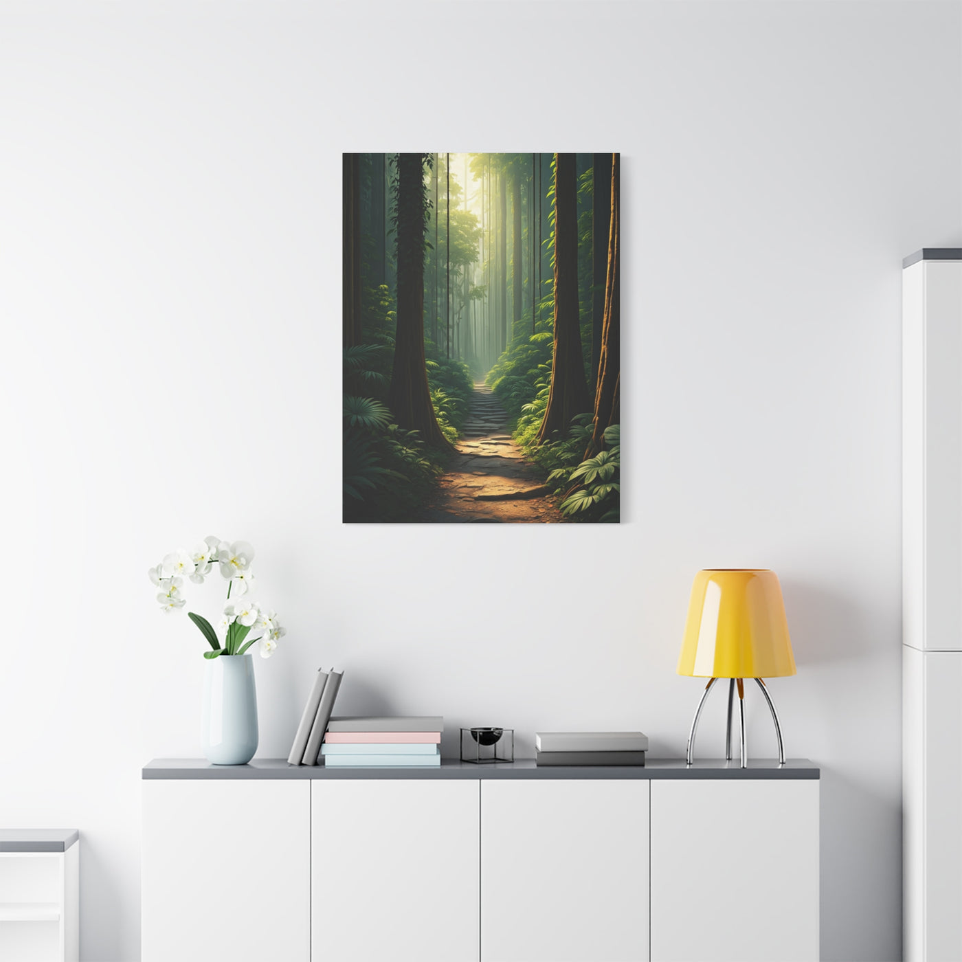Misty Woodland Path Serenity Wall Art & Canvas Prints