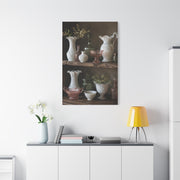 Antique Glassware Still Life Shelf Display Wall Art & Canvas Print