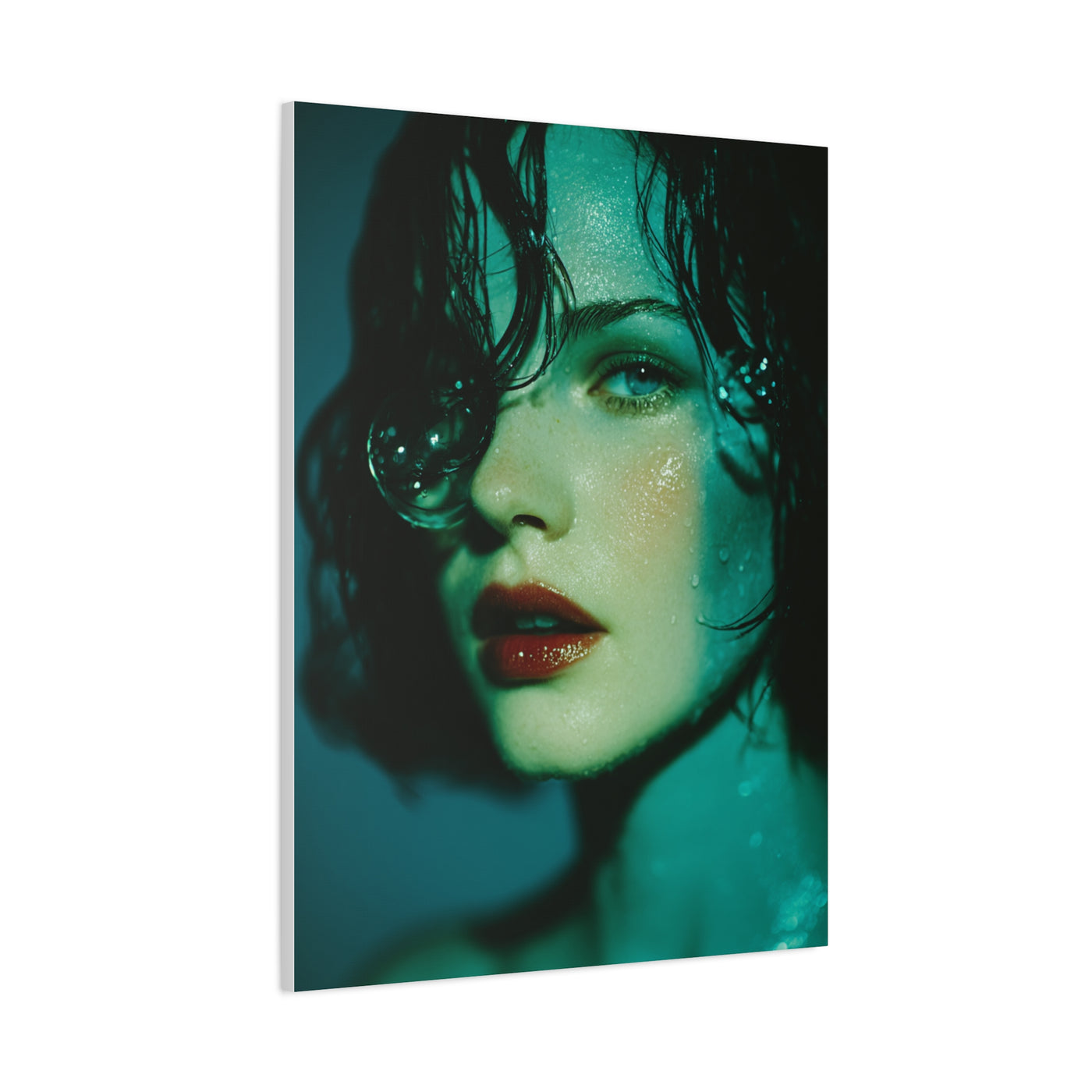 Wet Hair Glass Orb Portrait Wall Art & Canvas Print