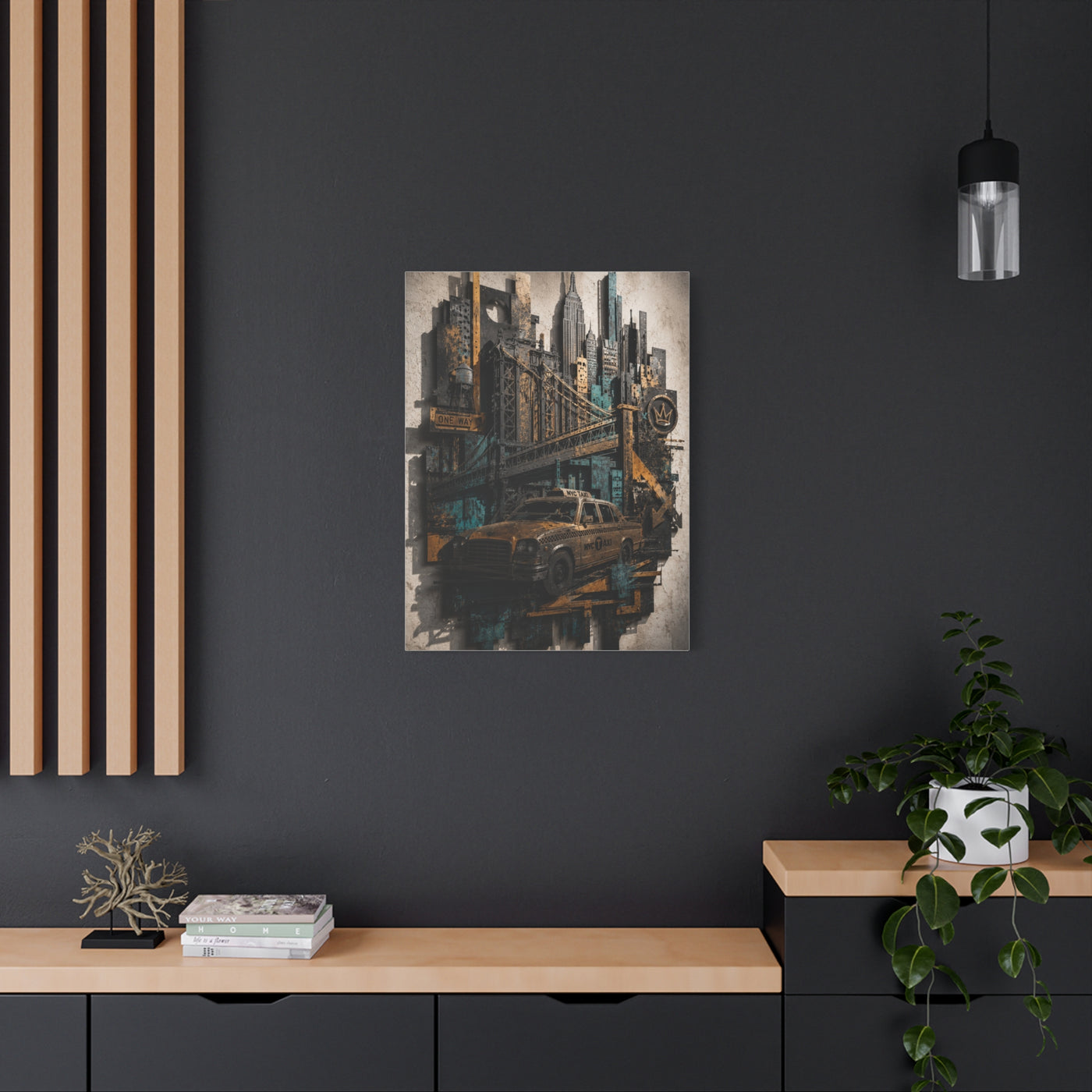 NYC Bridge Urban Collage Street Wall Art & Canvas Print