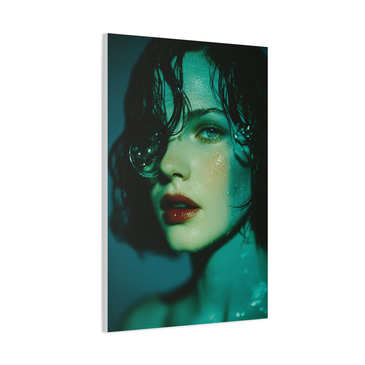 Wet Hair Glass Orb Portrait Wall Art & Canvas Print
