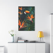 Tropical Toucan & Bird of Paradise Luxe Jungle Tropical Wall Art & Canvas Print