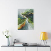 Green Sage and Gold Organic Abstract Wall Art & Canvas Print