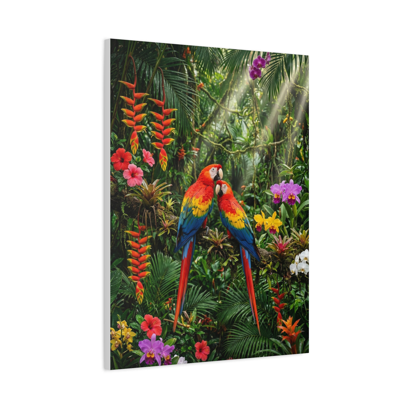 Vibrant Jungle Parrot Paradise Tropical Wall Art & Canvas Print