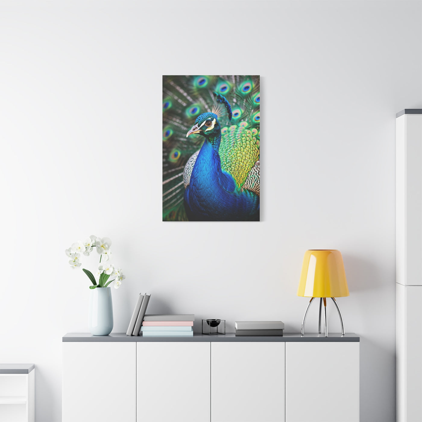 Vibrant Peacock Portrait Wall Art & Canvas Prints